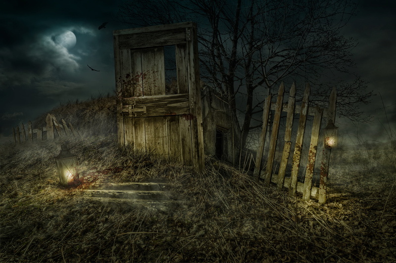 building, nature, forest, land, Andrey Mikhaylov, spooky, dark fantasy, no people, cloud - sky, 1080P, night, architecture, dusk, house, plant, dark, 500px