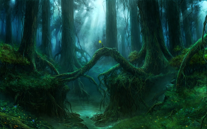 sunbeam, leaf, scenics - nature, fairy Tale, deep, nature, beauty In Nature, forest, non-urban scene, art, outdoors, magic, fog, torch, land