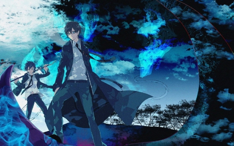tank, digital composite, people, adult, Anime, Kurikara (Blue Exorcist), water, underwater, dark, Yukio Okumura, night, looking, business person, mid adult men