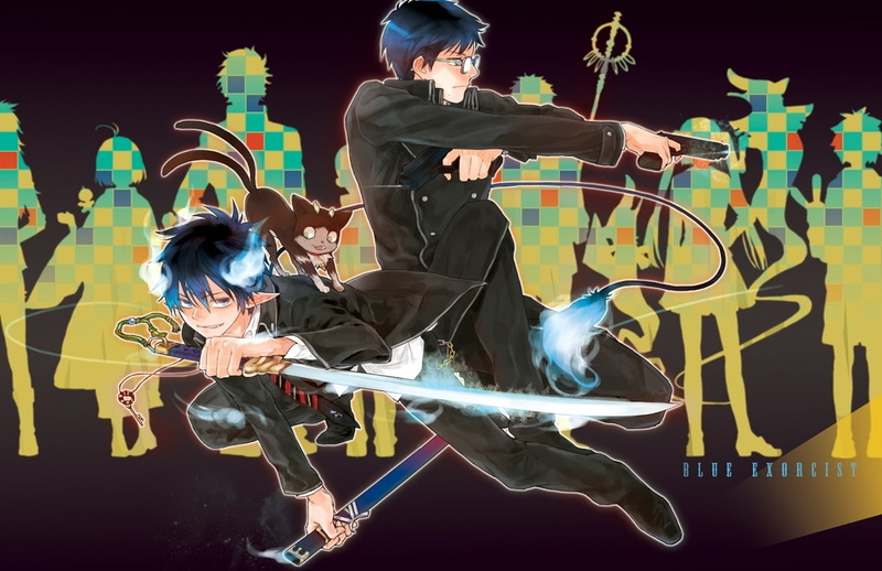 ao, flames, exorcist, okumura, x, rin, Guns, 480P, hd, hot, art, brothers, yaoi, anime, tofix, swords, yukio, wa