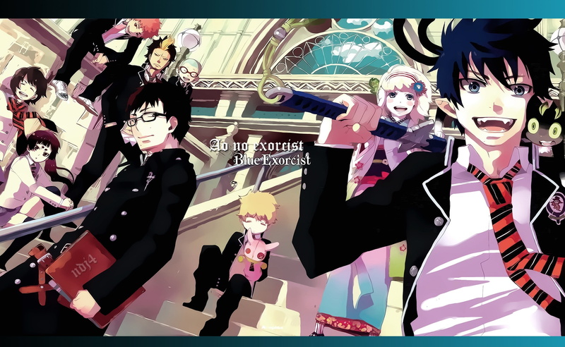 blue, blue exorcist, male likeness, Anime, retail, ao no exorcist, digital composite, real people, exorcist, okumura, mannequin, Artistic, 2K, large group of objects