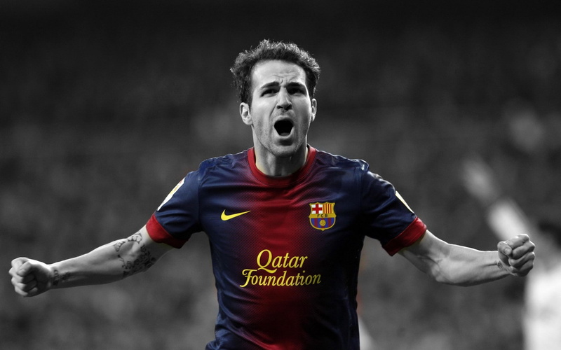 footballers, Cesc Fabregas, soccer, selective coloring, FC Barcelona, men, 720P