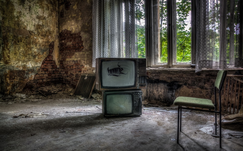 Chair, 1080P, hdr, TV, Ruin, abandoned