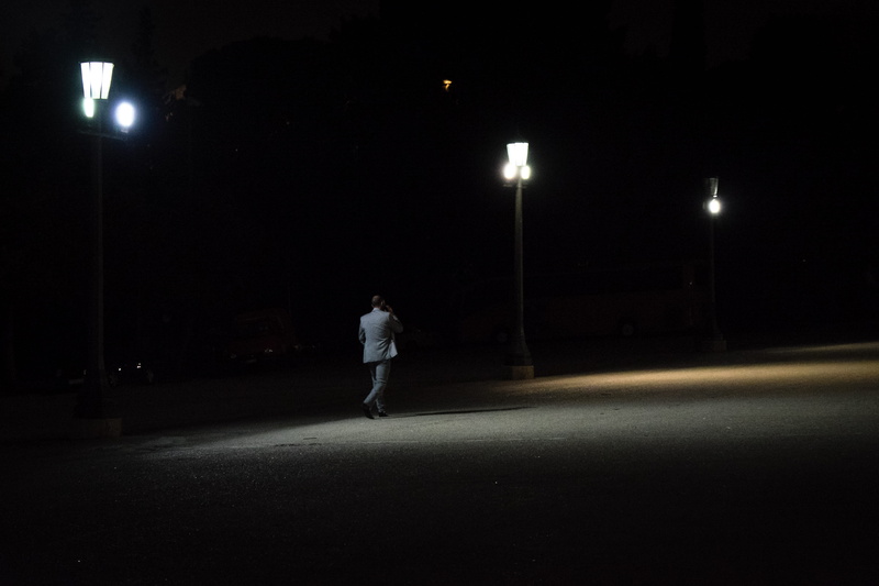 men, street light, city, light, full length, motion, transportation, dark, walking, athens, casual clothing, one person, illuminated, lighting equipment