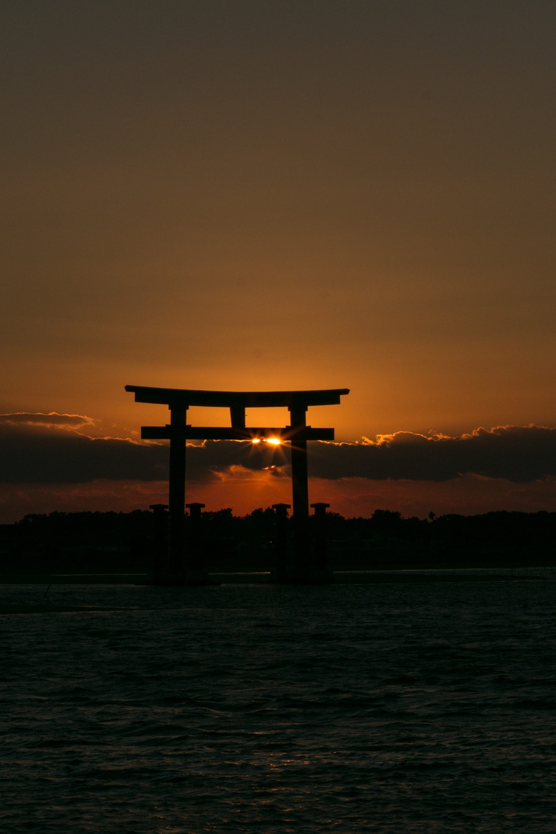 travel destinations, scenics, scenics - nature, sunset, sky, idyllic, nature, built structure, orange color, Japan, Sea, water, sundown, outdoors, connection
