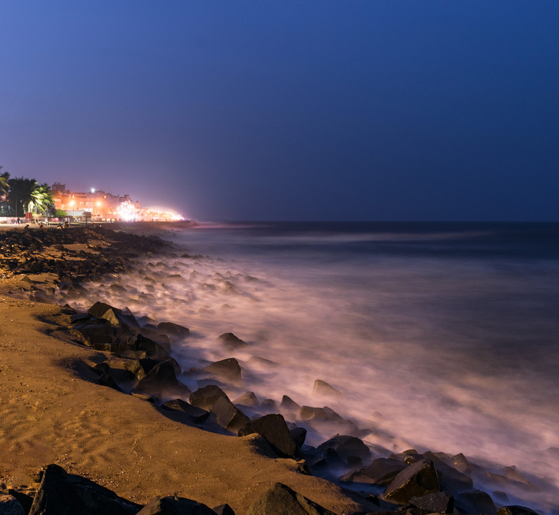 promontory, shoreline, shutter, light, dusk, coast, rock, silky, 4K, horizon over water, land, beauty in nature, motion, outdoors, solid, water, scenic