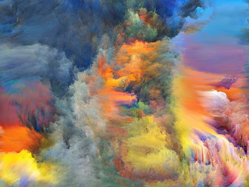 backgrounds, yellow, full frame, holi, art and craft, abstract, no people, water, high angle view, nature, pattern, paint, smoke, rainbow, 5K, outdoors
