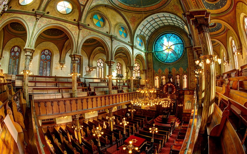 Windows, USA, Synagogue, Stained, Glass, Bench, New, York, 1080P