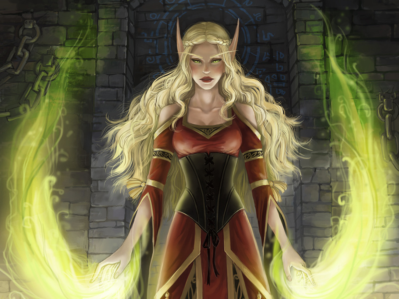 Woman, Witch, Pointed Ears, Elf, Long Hair, Fantasy, Blonde, 720P, Magic