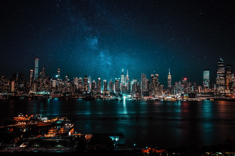 city hall, landscape, sky diving, city lights, blue blouse, dark, neon, City Map, Sky Temple, Light Snow, portrait, 5K
