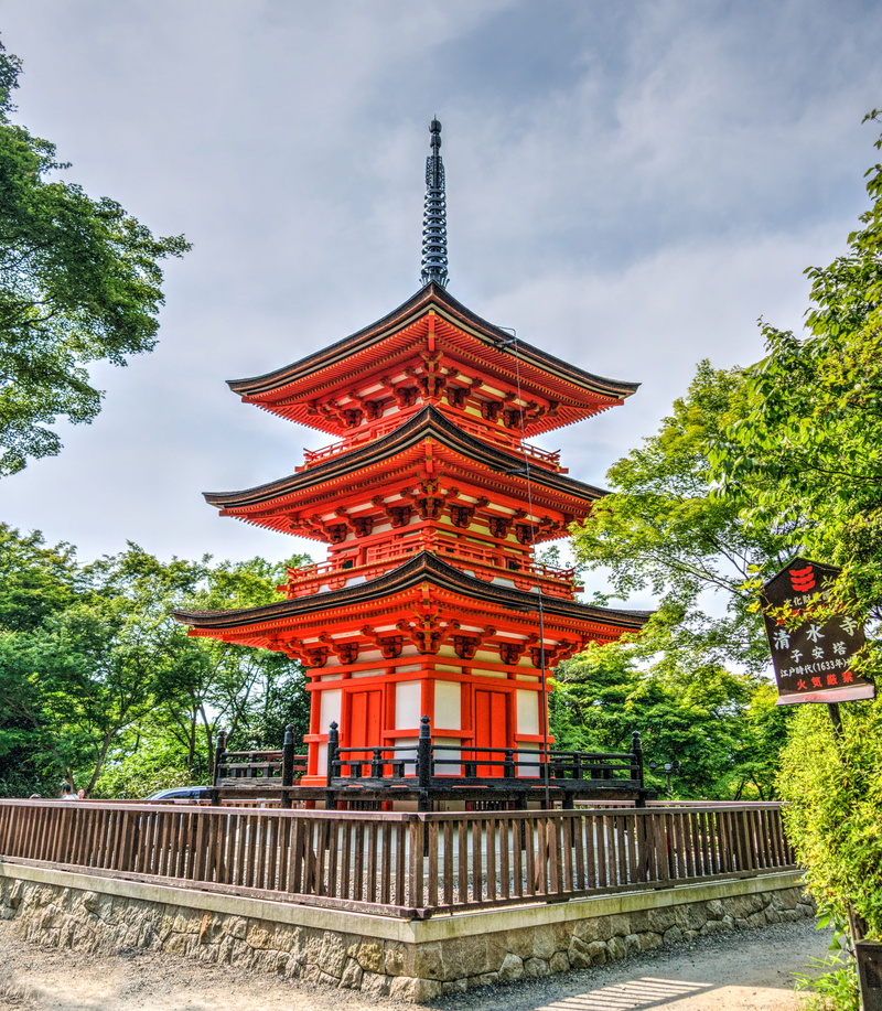 building, spire, kyoto, sky, place of worship, plant, japan, 5K, japanese, shrine, Architecture, religion, nature, Kyoto, cloud - sky, red, travel destinations