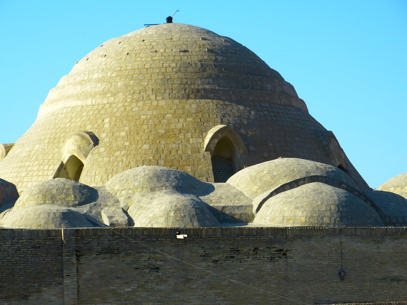 built structure, building, history, dome bazar, bukhara, clear sky, market, bazar, sunlight, tourism, low angle view, architecture, travel, the past, 4K