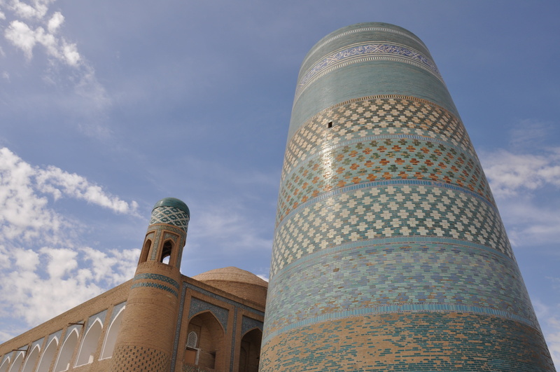 tower, cloud - sky, uzbekistan, built structure, day, skyscraper, tall - high, khiva, the past, nature, low angle view, sky, no people, building, travel