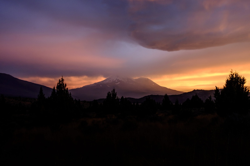 non-urban scene, environment, beauty in nature, landscape, mountain, mountain peak, nature, twilight, golden hour, plant, sunset, no people, snowcapped mountain