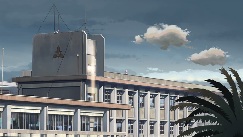 sky, cloud - sky, office building exterior, industry, factory, railing, outdoors, modern, office, bridge, Makoto Shinkai, nature, skyscraper, no people