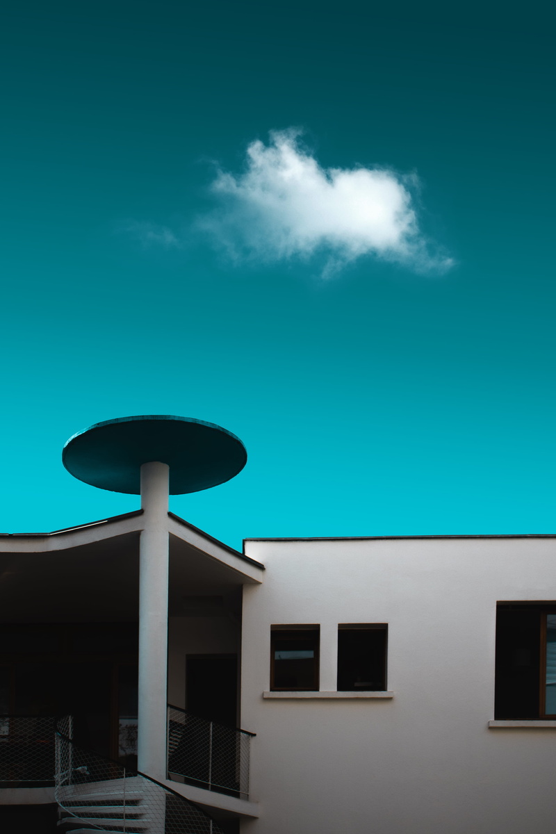 satellite, global communications, low angle view, evening, built structure, connection, communication, building, nature, blue, minimalism, 50, cloud, technology