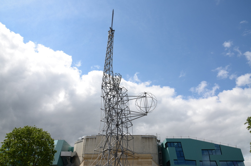capital of culture, nature, television aerial, blue, truss, metal, wireless Technology, 4K, low angle view, outdoors, built structure, television Broadcasting
