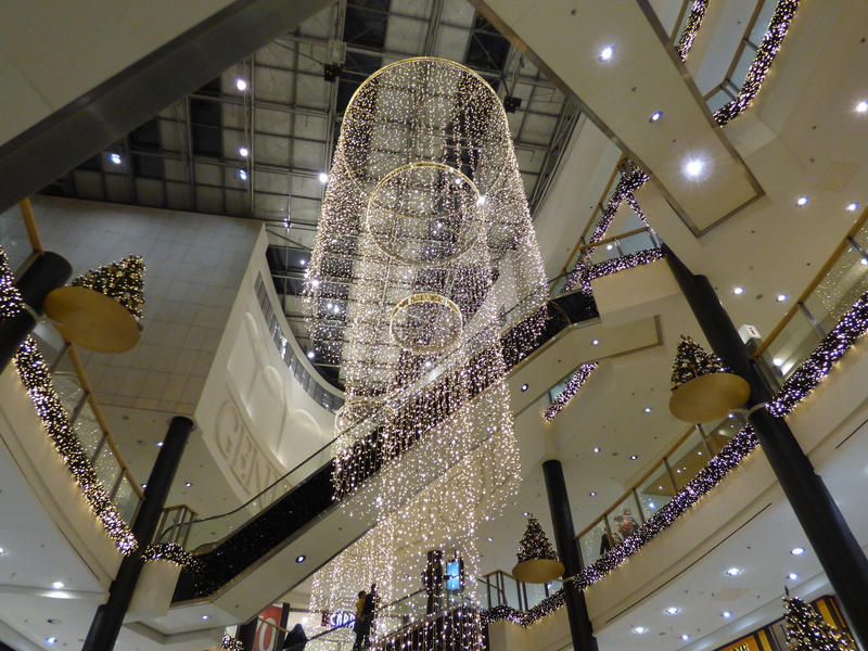 shopping arcade, architecture, holiday, chandelier, built structure, 4K, glass, lighting, holidays, the shopping center, pampas, shopping mall, Shopping Center