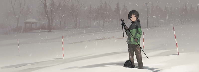 1080P, Honoka Kurosaki, Yama no Susume, Anime, Snow