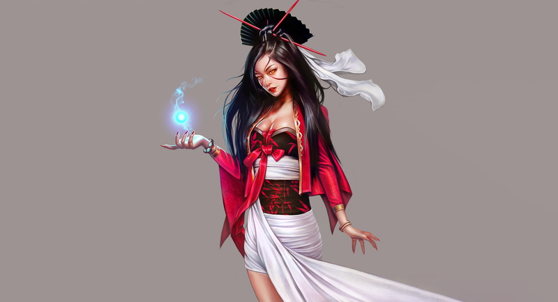Japanese, Background, Magic, Asian, Minimalism, Art, Charlotte Kim, Style, Summoner, Beautiful, by Charlotte Kim, 4K, Girl