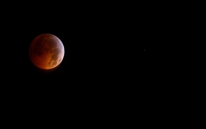 nature, luna, clear, night, skies, red, moon, 2K, 3d and abstract, eclipse
