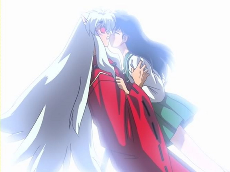 hd, Kagome, 480P, kiss, art, anime, Inuyasha