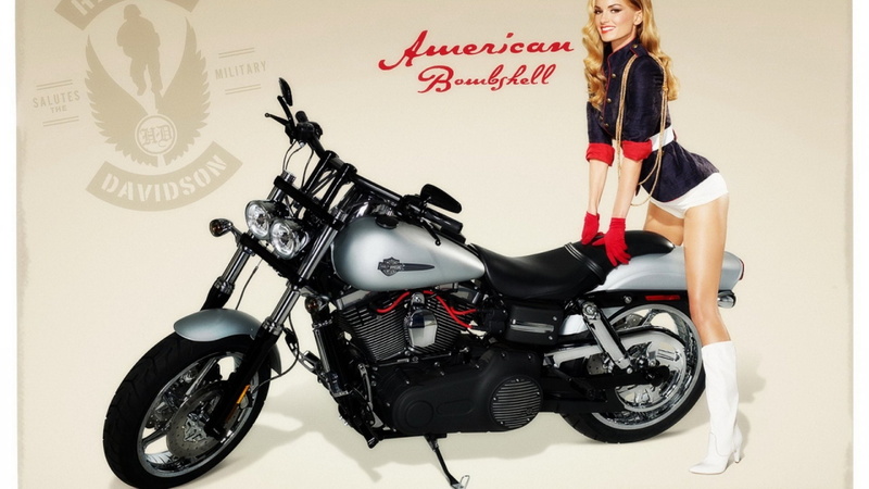 Motorcycle, Harley-Davidson, 1080P, Vehicles, Marisa Miller