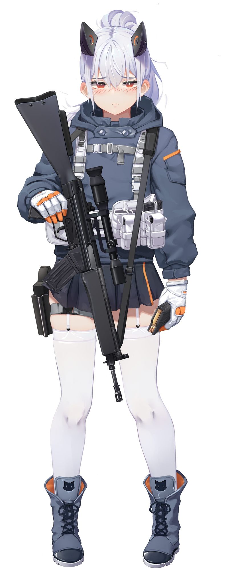 garter belt, thigh-highs, greentree, 4K, Girls Frontline, HK 33
