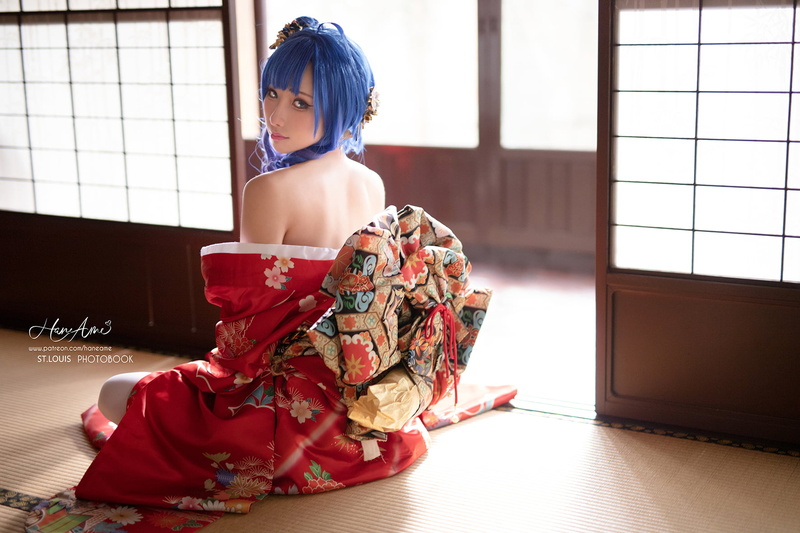 women, 720P, St. Louis (Azur Lane), Hane Ame, model, Azur Lane, Asian, women indoors, blue hair, cosplay, looking at viewer