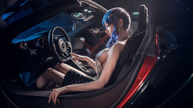 blue hair, legs, 8K, women, St. Louis (Azur Lane)