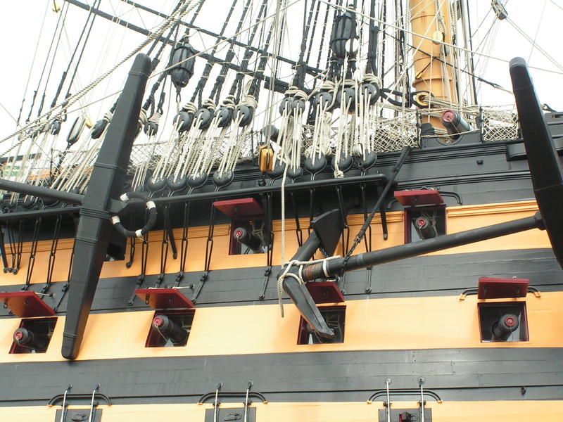 ship, city, lord nelson, transportation, england, travel, nautical vessel, sailboat, metal, hms victory, 1080P, building exterior, hanging, portsmouth