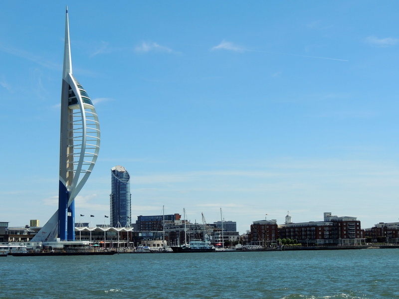 portsmouth, outdoors, building, culture, skyscraper, mary rose museum, day, water, south, hms victory, architecture, city, port, admiral nelson, 2K, england
