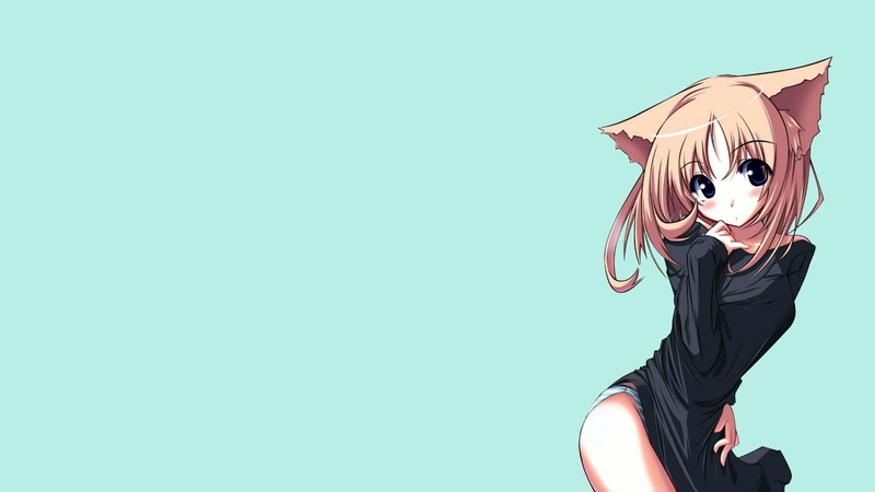 hd, 1080P, cartoon/comic, catgirl, blue