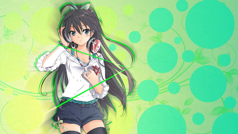 girls, 1080P, headphones, anime, long hair, shorts, anime girls, long, ganaha, hibiki, hair, ganaha hibiki, 1920x1080