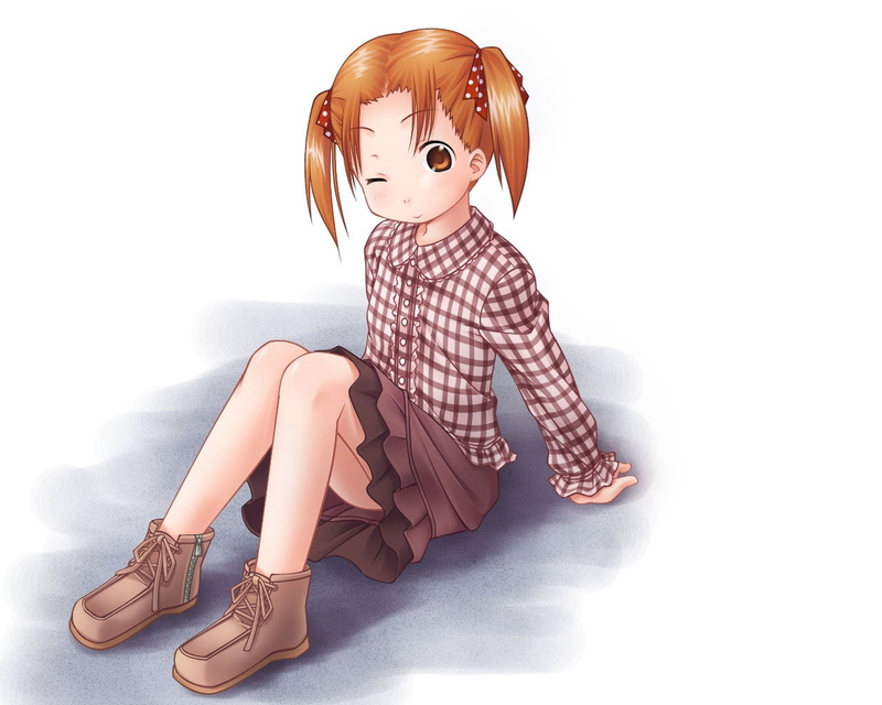 one person, childhood, pose, ichigo mashimaro, smiling, orange, fashion, innocence, white background, flirt, human body part, portrait, studio shot, cute