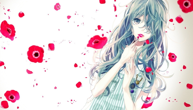women, art, blond hair, pattern, haired, one person, art and craft, paint, red, 1080P, studio shot, white color, Citrus (manga), confetti, long, front view