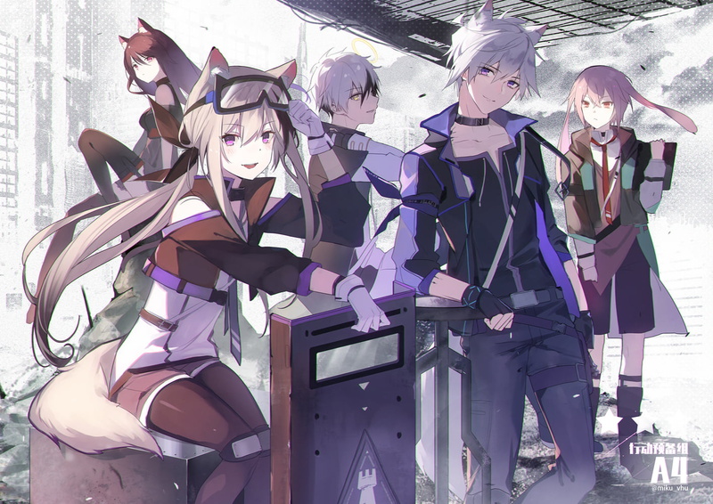 group of people, Arknights, Adnachiel (Arknights), anime, Melantha(Arknights), femboy, Vhumiku, anime boys, Steward (Arknights), Ansel(Arknights), 720P
