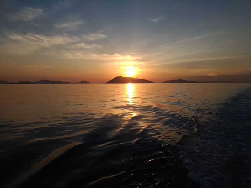 scenics, romantic sky, Seto Inland Sea, no people, tranquil scene, Cloud, idyllic, sea, horizon, scenics - nature, land, Sunset, cloud - sky, sun, 2K