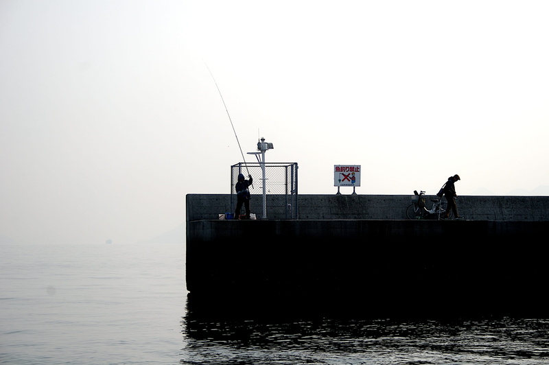 day, transportation, hiroshima prefecture, waterfront, horizon over water, sea, architecture, standing, nautical vessel, mode of transportation, fisherman