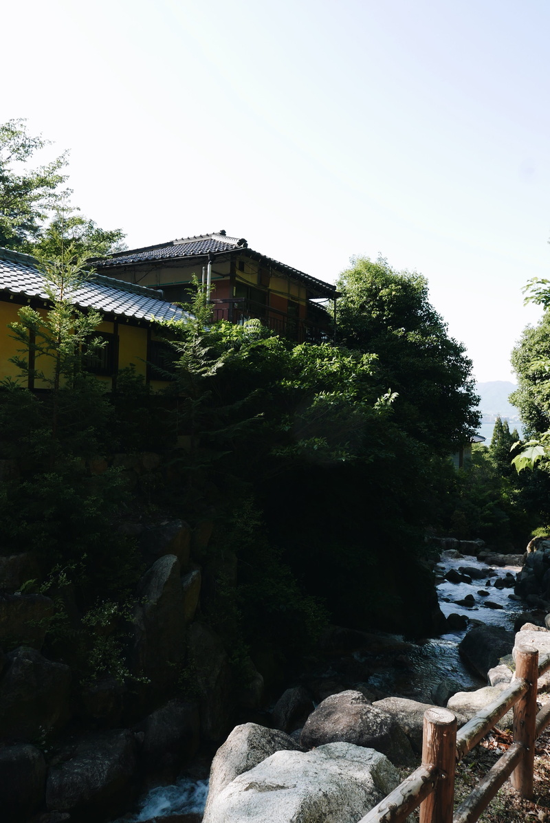 hill, clear sky, solid, lx100, day, outdoors, built structure, rock - object, hills, no people, mountain, flowing water, plant, rock, tree, hiroshima, 4K