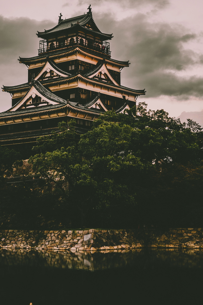 day, infrastructure, religion, outdoors, tree, no people, travel, design, japan, black, 5K, built structure, brown, low angle view, spirituality, ancient