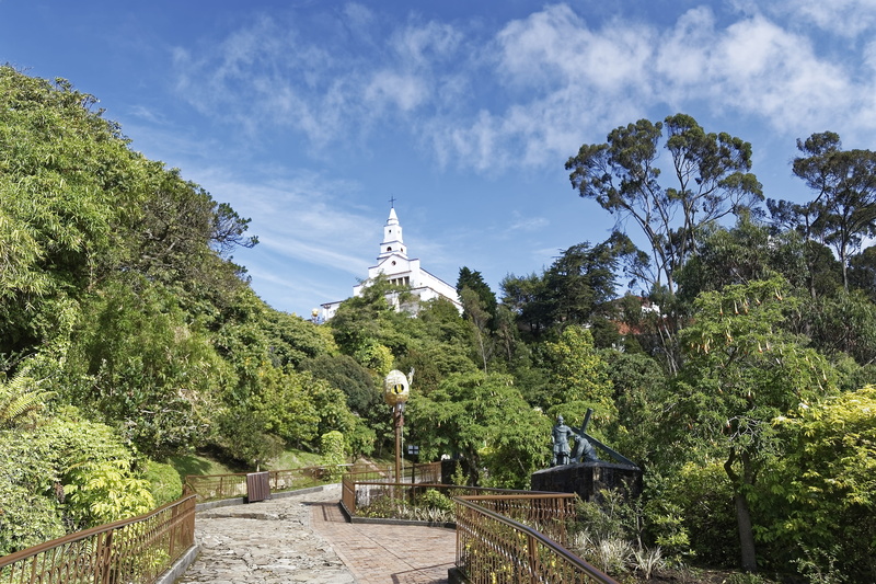 5K, belief, place of worship, sky, growth, travel, tree, built structure, colombia, cerro de monserrate, green color, architecture, capital, building