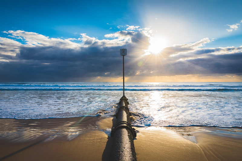 horizon, horizon over water, tranquility, sky, australia, manly beach, no people, scenics - nature, nature, beach, idyllic, clouds, surfing, ocean, 4K