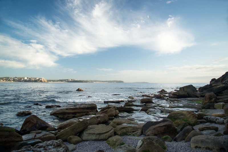 rock - object, manly, environment, day, solid, sky, nature, clouds, groyne, water, beach, land, ocean, tranquil scene, sea, australia, rock, stone - object