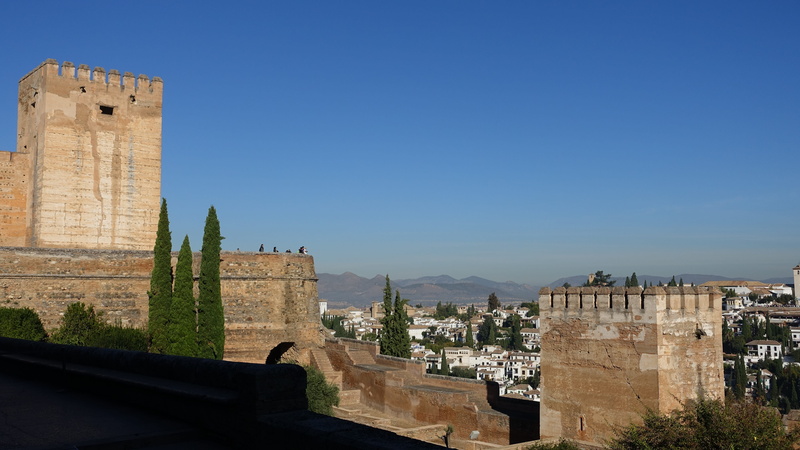gazebo, granada, alhambra palace, fortified wall, building exterior, nature, city walls, 5K, no people, torre de comares, old, built structure, city, copy space