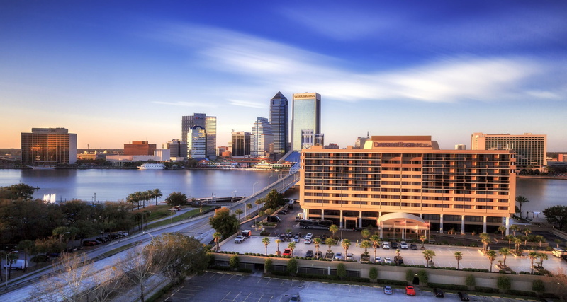 the city, building, FL, 1080P, St. Johns River, USA, architecture, Jacksonville