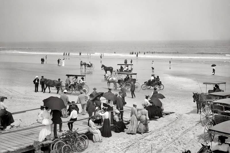 USA, shore, 1080P, sea, beach, FL, 1904-the year, retro