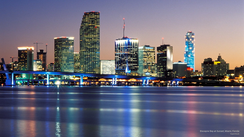 miami, florida, 2K, North America, bay, sunset, biscayne