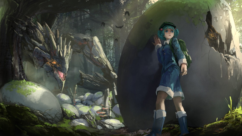 nature, one person, portrait, women, leisure activity, Kawashiro Nitori , lifestyles, standing, Touhou, real people, casual clothing, anime, clothing, full length