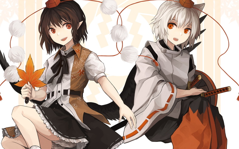 1080P, Touhou, Aya Shameimaru, Anime, Momiji Inubashiri